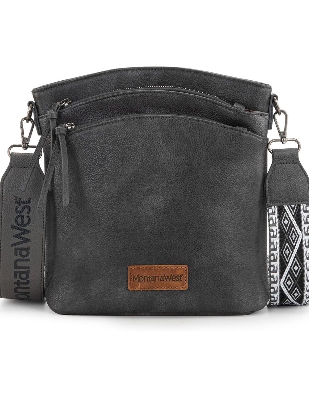 Montana West Multi Zip Pocket Crossbody Bag With Guitar Strap